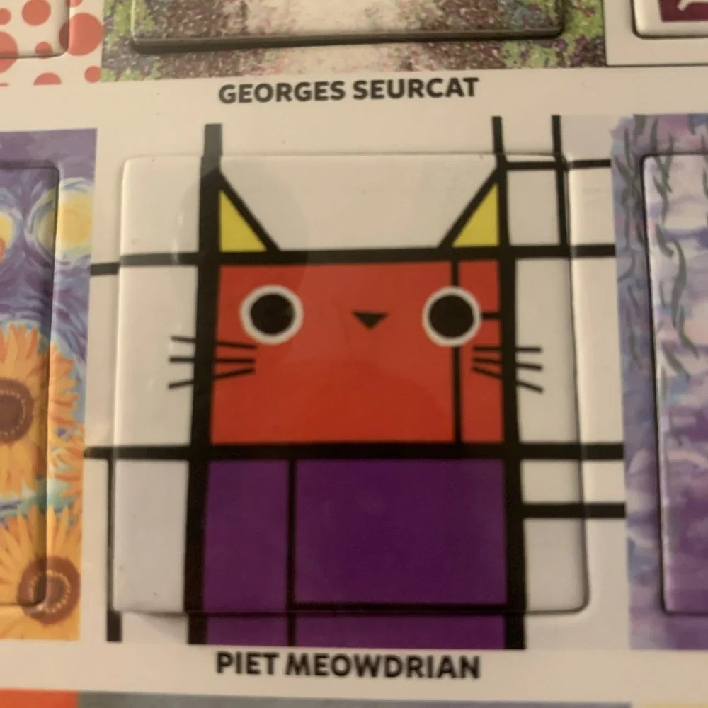 Mudpuppy Artsy Cats Magnets Set Fridge Magnets Art Cat Gift New